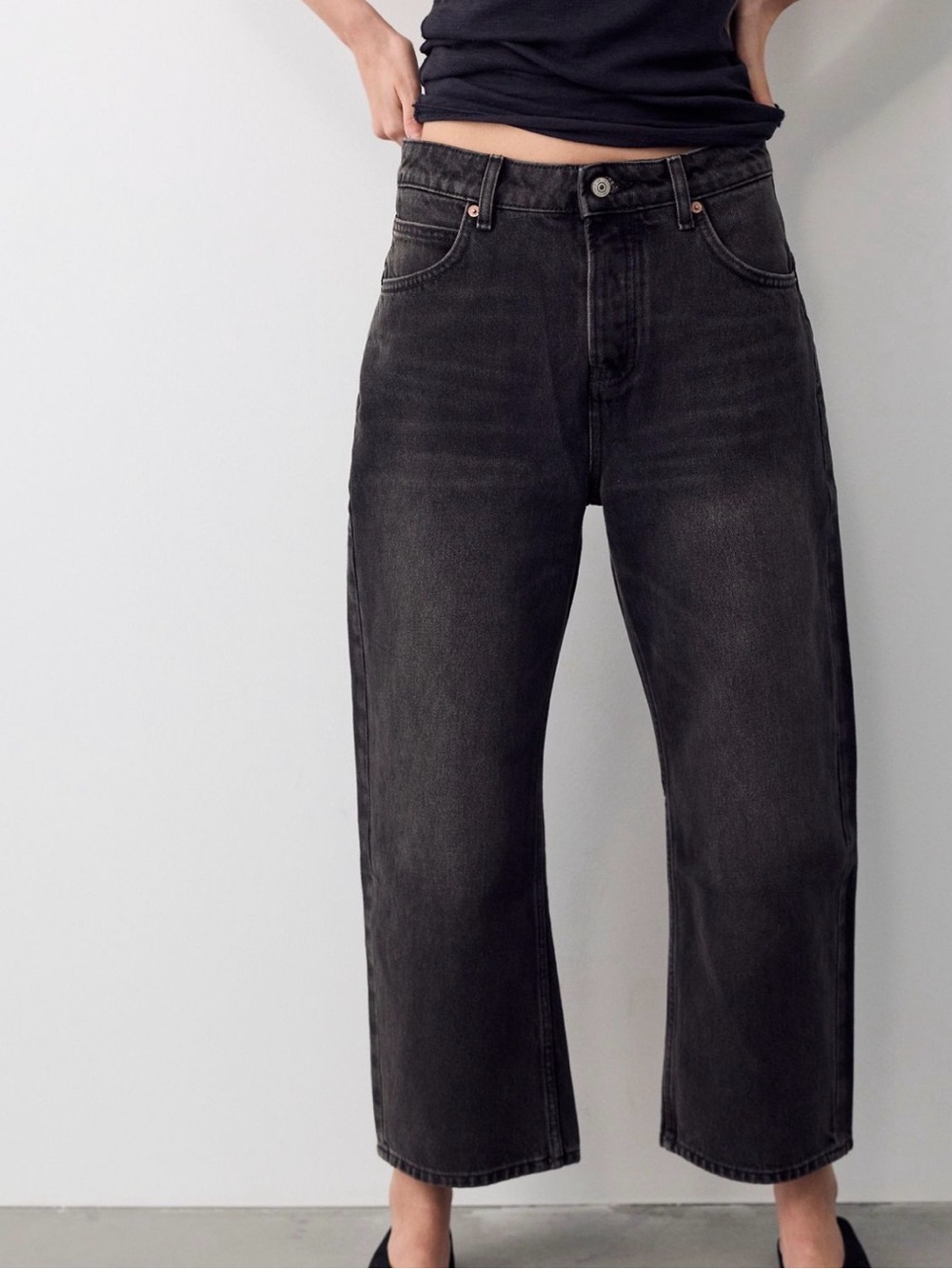 Free People Deep Trance Washed Black Denim Jeans - Picture 6 of 6